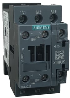Siemens 3RT2023-1BB40 Power Contactor, AC-3 9 A, 3-Pole, Size S0, Screw Terminal