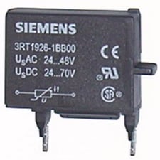 Siemens 3RT1926-1BB00 Varistor, 24-48 VAC, 24-70 VDC, Surge Suppressor, For Mounting to Contactor Size S0 S2