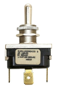 McGill 1121-0010 Multi-Pole Toggle Switch, 1/4 QC Terminal, 6A, DPDT, On-Off-On