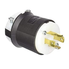 Hubbell HBL2411 Locking Plug, 20 Amps, 125/250 V AC, 3-Pole, 4-Wire Grounding