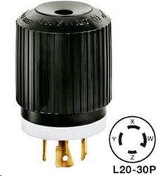 Bryant 72030NP Tech-Spec Locking Electric Plug, NEMA L20-30, 4P 4W, 30A 600V 3PH