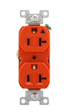 Arrow Hart Eaton IG5362RN Heavy-Duty Duplex Receptacle, #14-10 AWG, 20A, 125V