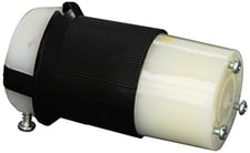 Hubbell HBL2313 Locking Connector, 20 amp, 125V, L5-20R, Black and White