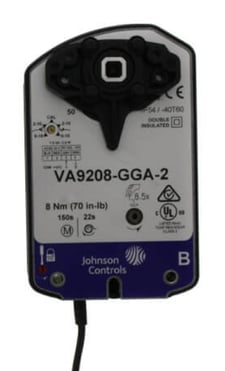 Johnson Controls VA9208-GGA-2 Spring Return Valve Actuator, w/ Plenum Cable
