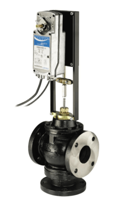 Johnson Controls VG2831UM+92NGGA 3-Way 3" Cast Iron Flanged Globe Valve, 80 Cv