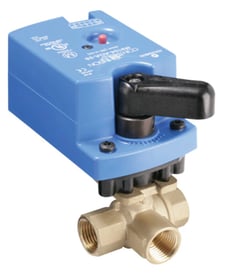 Johnson Controls VG1841AD+906GGA 3-Way 1/2" Ball Valve, 1.2 Cv, With M9106-GGA-2