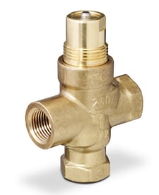 Siemens 599-02064 3-Way 1/2" Terminal Unit Valve, Cv 0.4, Mixing, Linear, F x F