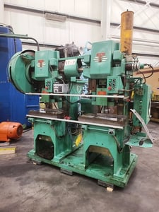 35 Ton, V & O #35ST, tandem gap frame punch press, 2" stroke, 9" throat, 75-225 SPM