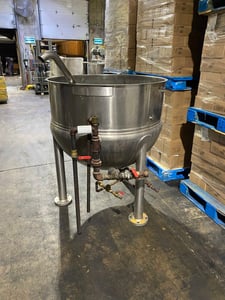 150 gallon Lee #150D, 1/2 jacketed direct steam kettle