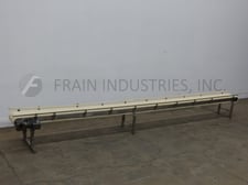 13-1/4" wide x 32.5' long, Span Tech #ST, Stainless steel tabletop conveyor, 3/4 HP drive