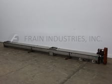 12" diameter x 25.8' long, Thomas Conveyor, Stainless steel screw feeder, 3 HP drive