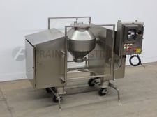 8.5 cu.ft. Gemco #L/S-W/HT.SP.AGIT, 316 Stainless Steel double cone batch mixer, 31" diameter, 10" straight