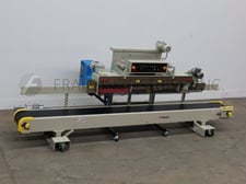 Fischbein #DRC-500, right to left, double roll glue bag sealer, 0-110 linear feet per minute