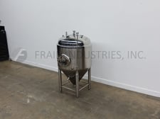390 gallon Stout Tanks & Kettles, 304 Stainless Steel jacketed tank, 47" dia. x 31" straight wall, cone bottom