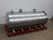 3000 gallon Mueller, horizontal 304 Stainless Steel jacketed & insulated process tank, 65" x 85" oval