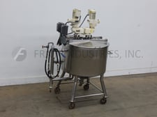 100 gallon Walker #PZ-K, 316 Stainless Steel jacketed tank, 75 psi, 39" ID x 33" deep with 25" straight wall