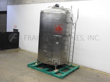 2750 gallon Cherry Burrell, 316 Stainless Steel insulated mixing tank, 84" dia. x 115" straight wall, slant