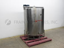 2000 gallon Cherry Burrell, 304 Stainless Steel single wall mixing tank, 80" ID x 100" straight wall, flat