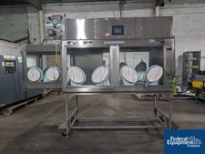 LaCalhene, Rigid Wall Isolator, Stainless Steel, 8-Glove, dual-sided, 75" L x 32" D x 36" H Main Chamber, 29"