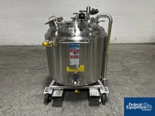 158 gallon DCI, Jacketed Receiver Vessel, hastelloy C22, 38" diameter x 24" straight side, 45 psi/FV @ 350 F
