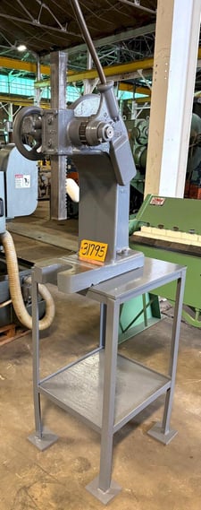 5 Ton, Famco #3-1/2R, arbor press, ratchet type, bench model, stand