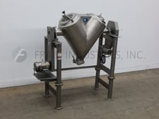 10 cu.ft. Patterson, 316 Stainless Steel twin shell mixer, with bolt down covers, 5 HP drive