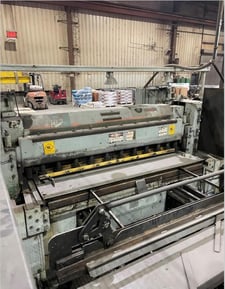 1/2" x 6' Wysong #650, mechanical shear, 10 hydraulic holddowns, 60 SPM, 1979