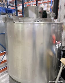 500 gallon Lee #500D9MS, Stainless Steel Double Motion Kettle, acketed unit rated to 40psi @ 287 deg F.