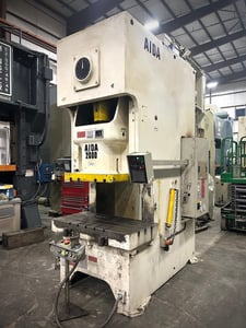 220 Ton, Aida #NC1-2000(1)E, gap press, 6.3" stroke, 54.7" x 26.7" bed, 35-70 SPM, air clutch, 2010