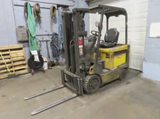 5000 lb. Caterpillar #EC25K, electric forklift, sit down rider, 48 V., 188" lift height, side shift