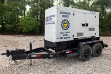 56 KW Hipower HTW #BR-4JJ1X, diesel generator, sound attenuated enclosure mounted on trailer, 2023