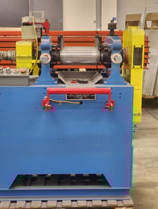 6" x 13" TMP, roller bearing lab mill, chromed rolls, 7-1/2 HP, belly bar safeties, cabinet mounted