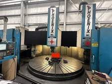 Phoenix #VTC-144/160, CNC vertical boring mill, Fanuc 18i, 144" table diameter, 1601" swing, 42" under rail