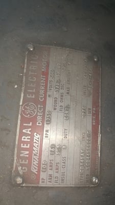 100 HP 1750 RPM General Electric, Frame 445AY, Stab Shunt, 500VA, 240VF(2 available)