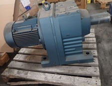 10 HP @ 1800 RPM, SEW-Eurodrive #R137DV132M4, Helical Gearmotor Reducer, 300 RPM out, 103.20:1 ratio 60 Hz
