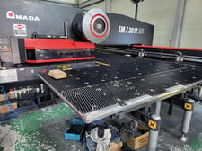 33 Ton, Amada #EMZ-3612M2, CNC servo turret punch, 45 station, 4 automatic index, 5' x10' sheet, 2 work