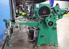 72" Beck #H-Seres, rotary knife sheeter with output conveyor, belt delivery, 150 cpm