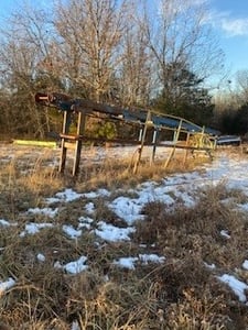 Cstom Built Heavy Duty Scragg Deck, C55B rooftop chain, 3'-7' legs, 33' long, 30" wide, 24' catwalk