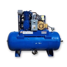 10 HP Quincy #QT10, 2-stage air compressor, 36 cfm @ 145-175 psi, 12 gallon horizontal tank