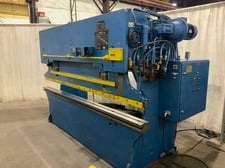 80 Ton, Sagita #P80X10, hydraulic press brake, 10' overall, 102-1/2" between housing, 4" stroke, 7.5 HP, 1983