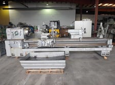 30" x 120" Mazak #30-120, engine lathe, 4" bore diameter, 10.5" swing over carriage, 230 V.