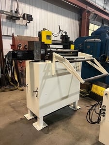24" x .187" CWP #SMX24H, servo feeder, 4" feed roll diameter, pilot release, adjustable height cabinet