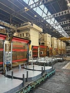 1000 Ton, Wilkins Mitchell, 30" stroke, 10-18 SPM, 144" x 84" bed, Windows, cushions, rolling bolster (5