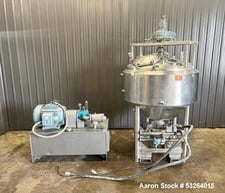 300 gallon Crepaco, jacketed reactor, Stainless Steel, scrape agitation, 150 psi @ 350&deg;F., 40 HP, 230/460