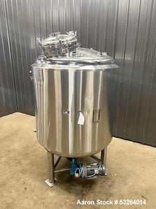 275 gallon INOX Industries, jacketed reactor w/ agitator, 316 Stainless Steel, insulated, 45 psi @ 300°F