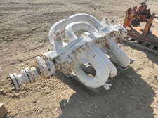 600 GPM @ 1900' TDH, Byron-Jackson #4x6-S-OLMX, Centrifugal Pump, Horz., BB3, 6-Stage, 6" suction, 4"