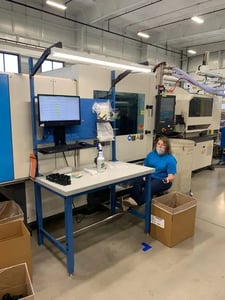 194 Ton, 6.4 oz., Krauss Maffei #KM180-380AX, horizontal injection molding machine, all electric, 2011