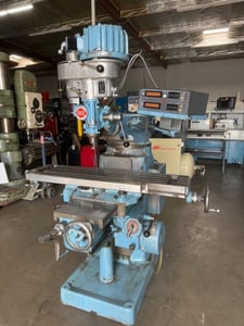 Tree #2UVRC, Vertical Mill, 10.5"x48"table, 1.5 HP, 60-3000 RPM,Mitutoyo digital read out,one shot lube