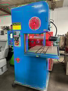 20" DoAll #2012-1AC, vertical bandsaw, 50-5200 RPM, 24" x31"table, pneumatic table feed