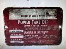 Detroit Diesel Allison #PTA114144, Twindisk PTO Clutch, sound attenuated enclosure 1, 1000 hours